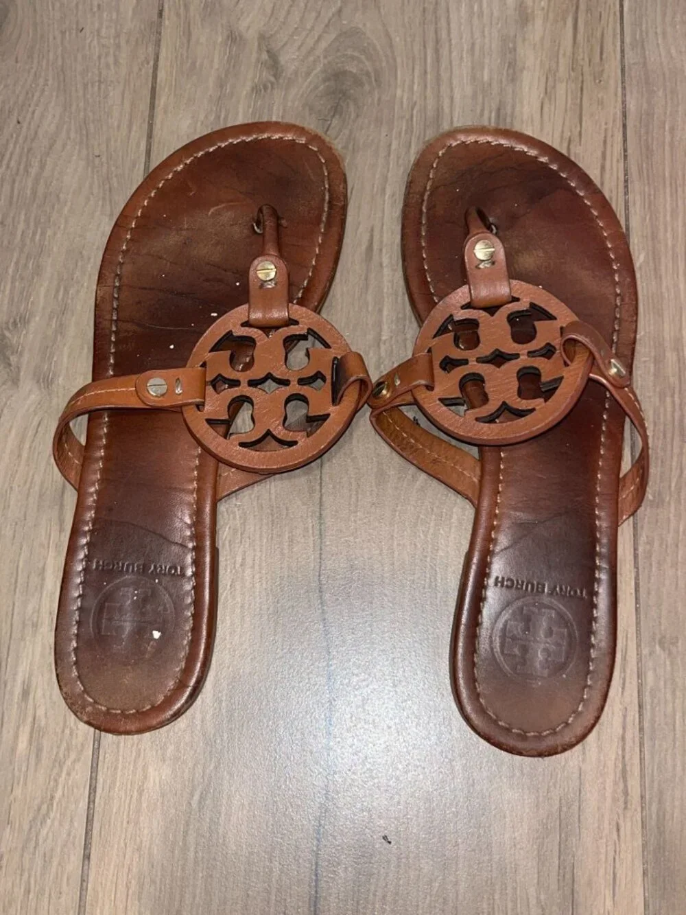 Tory Burch Miller Soft Calf Leather Sandals in Light Sand US 8.5